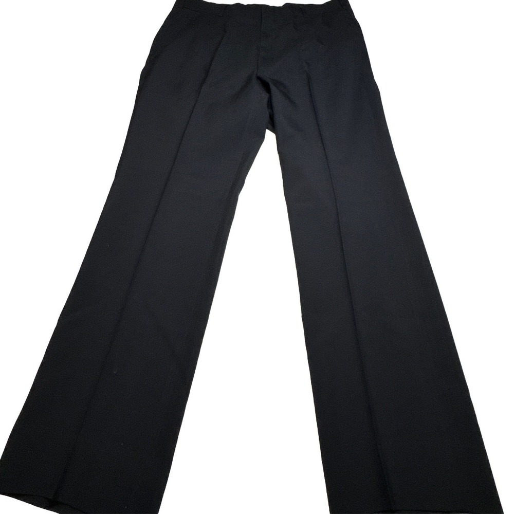 Black Flat Front Dress Pants Professional Formal Trousers‎ 32x31